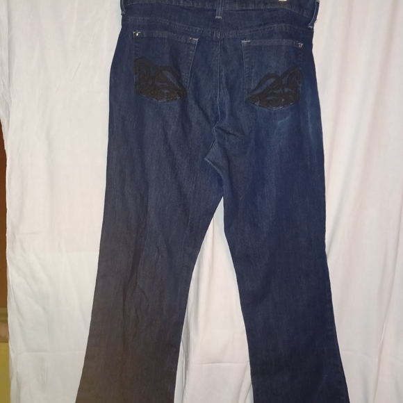 Jaclyn Smith Women's Straight Leg Jeans - Dark Blue - Picture 2 of 6